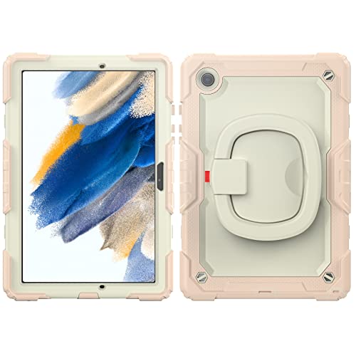Schützende Tablet-Hülle Robuste, stoßfeste TPU-Hülle Compatible with Kinder in Farbe Compatible with Samsung Galaxy Tab A8 10.5 X200 / X205 (2022), 360 Grad drehbarer Griff, Ständerhalterung mit Displ von ORGCIUFB