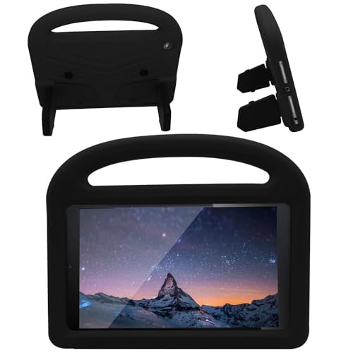 Schützende Tablet-Hülle Tablet-Hülle Compatible with Kinder, kompatibel mit Kindle Fire HD 8 (2022) – robuste, leichte, stoßfeste Eva-Schutzhülle mit Griff und Standfunktion Robuster Schutz(Black) von ORGCIUFB