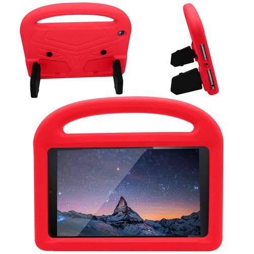 Schützende Tablet-Hülle Tablet-Hülle Compatible with Kinder, kompatibel mit Kindle Fire HD 8 (2022) – robuste, leichte, stoßfeste Eva-Schutzhülle mit Griff und Standfunktion Robuster Schutz(Red) von ORGCIUFB