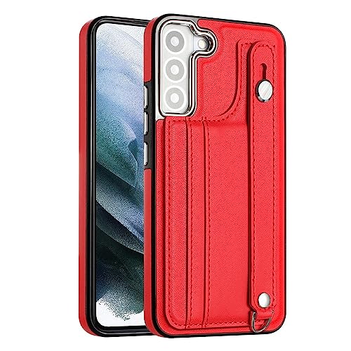 Schutzhülle für Samsung Galaxy S21 FE, weiche Rückseite aus PU-Leder + weiches kratzfestes Mikrofaser-Futter mit verstellbarem Armband, Ständer, kratzfest, stoßfest Schutzhülle für Samsung Galaxy S21 FE, weiche Rückseite aus PU-Leder + weiches kratzfestes Mikrofaser-Futter mit verstellbarem Armband, Ständer, kratzfest, stoßfest von ORGCIUFB
