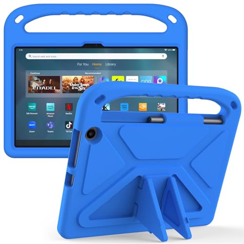 Tablet-Schutzhülle kompatibel mit Fire Max 27,9 cm (11 Zoll) 2023, stoßdämpfend, mit Griff, EVA-Halterung, stabile Tablet-Hülle, kompatibel mit Kindern, leicht, robuster Schutz, Blau von ORGCIUFB