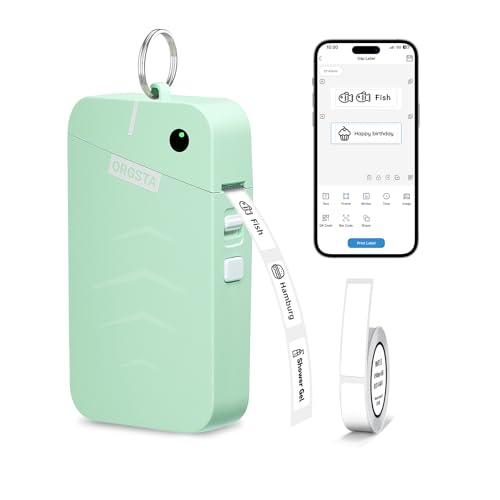 ORGSTA S001 Etikettendrucker Bluetooth Tragbarer Mini Labeldrucker Selbstklebendes Etikettiergerät für Zuhause, Büro, Schule, Kompatibel mit iOS & Android(Grün ORGSTA S001 Etikettendrucker Bluetooth Tragbarer Mini Labeldrucker Selbstklebendes Etikettiergerät für Zuhause, Büro, Schule, Kompatibel mit iOS & Android(Grün von ORGSTA