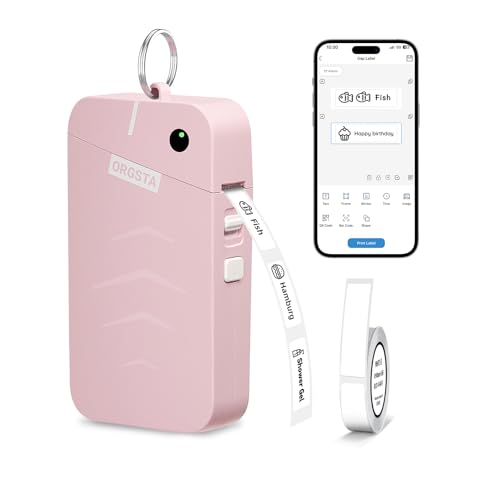 ORGSTA S001 Etikettendrucker Bluetooth Tragbarer Mini Labeldrucker Selbstklebendes Etikettiergerät für Zuhause, Büro, Schule, Kompatibel mit iOS & Android(Rosa) ORGSTA S001 Etikettendrucker Bluetooth Tragbarer Mini Labeldrucker Selbstklebendes Etikettiergerät für Zuhause, Büro, Schule, Kompatibel mit iOS & Android(Rosa) von ORGSTA