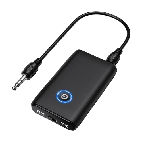 ORIA 2 in 1 Bluetooth Empfänger, Bluetooth 5.0 Musik Adapter, Bluetooth Audio Empfänger (3,5mm) für PC, TV, Heimstereo, Lautsprecher, Kopfhörer (Type-C Aufladung) von ORIA