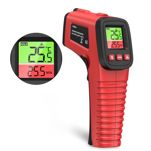 ORIA Infrarot Thermometer, Digital Laser Temperaturmessgerät -50℃ bis 550℃, mit Einstellbarer Emissionsgrad, ℃/℉, Farbdisplay, für Lebensmittel, Kochen, Industrie (Nicht für Menschen) von ORIA