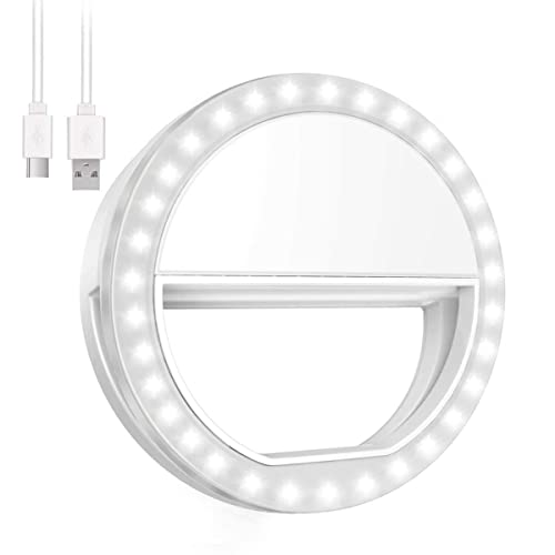 ORIA Selfie Licht, 36 LED Ringleuchte, Selfie Kamera Licht mit 3 Einstellbare Helligkeit, USB Wiederaufladbare Verstellbares Ringlicht für alle Handys, Tablets von ORIA