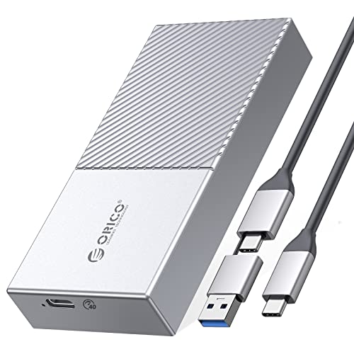 40 Gbps M.2 NVMe SSD Gehäuse, ORICO PCIe NVMe auf USB C SSD Gehäuse Bis zu 2700 MB/s, Aluminiumgehäuse Kompatibel mit Thunderbolt 3/4 & USB 3.2/3.1/3.0/2.0 für NVMe M & B+M-Key 2280- M208RG von ORICO