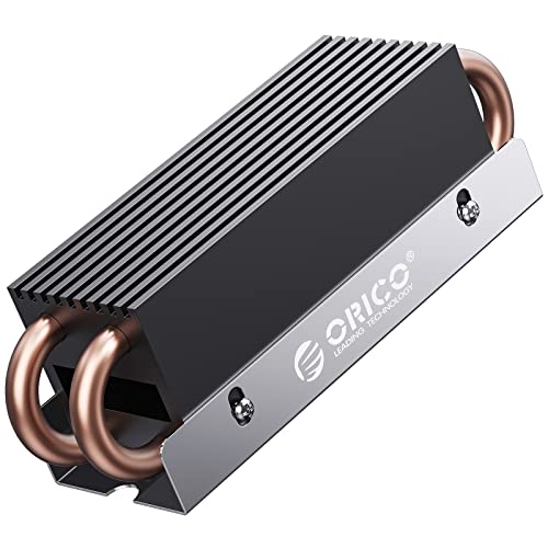 M.2 SSD Kühlkörper, ORICO M2 Kühler aus Aluminium Kupfer Werkzeugfrei Heatsink Kompatibel für M.2 PCIe NVMe SATA 2280 SSD (M2HS4) von ORICO