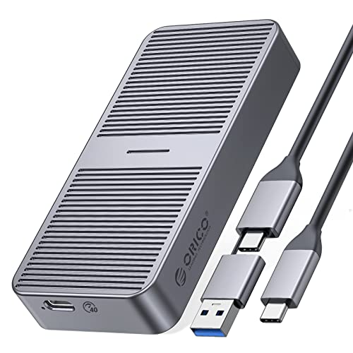 NVMe Gehäuse 40Gbps für Thunderbolt 3/4, USB 3.2/3.1/3.0/2.0, USB-C, ORICO USB4 M.2 NVMe-Gehäuse für PCIe 2280 M-Key (B+M Key) SSD, Aluminium M2 SSD Adapter bis zu 2700 MB/s- M224GY von ORICO