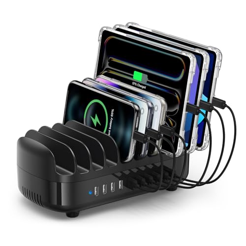 ORICO 120W Ladestation für Mehrere Geräte, Neues Upgrade 10 Ports Smart USB Ladestation mit Kühlventilator, Kompatibel mit iPhone 15/14/13/12，iPads, Android Phone und Tablets (Ohne 10 Ladekabel) von ORICO