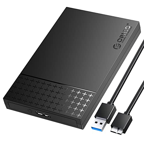 ORICO 2,5 Zoll Externes Festplattengehäuse USB 3.0 auf SATA III bis zu 5 Gbps,SSD Extern Gehäuse für 2,5 Zoll 9.5mm 7mm SATA SSD/HDD für PC,Laptop,TV,PS4 (2526U3-V1)… von ORICO