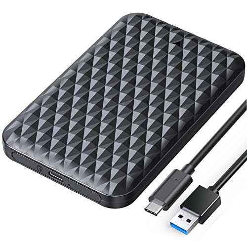 ORICO 2 5 Zoll Festplattengehäuse USB C, 6Gbps USB 3.1 Gen 1 Externe Gehäuse 2.5 für SSD und HDD 9.5mm/7mm bis zu 6TB, UASP unterstützt, SSD Gehäuse mit USB Kabel, Werkzeugfrei (Schwarz, 2520C3) von ORICO