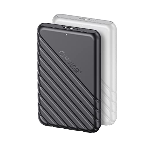 ORICO 2 Stücke 2,5 Zoll Festplattengehäuse mit USB 3.0 Kabel Werkzeugloses Externes HDD Gehäuse für 2,5 Zoll SATA SSD und HDD in Höhe 9.5mm 7mm,UASP, Max 4 TB,Schwarz+Weiß von ORICO