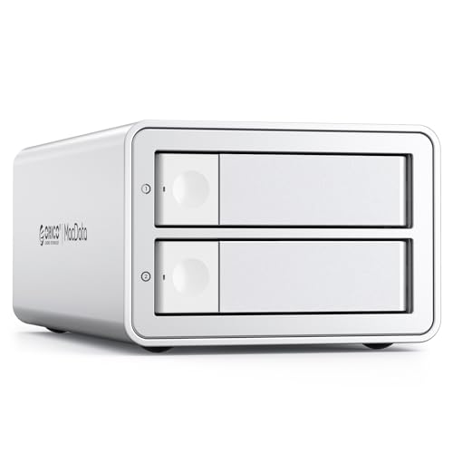 ORICO 2BIG RAID Externe Festplattengehäuse für 2,5/3,5 Zoll SATA HDD/SSD bis zu 2X 22TB, USB3.0 Type-B Festplatten Dockingstation, Unterstützt RAID 0/1/PM (9928RU3) von ORICO