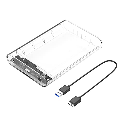 ORICO 3,5" Externes Festplattengehäuse USB 3.0 auf SATA 3.0 Gehäuse mit 12V Adapter, Werkzeugfreie Montage, UASP Beschleunigung, Unterstützt 16TB Max (Transparent 3139U3) von ORICO