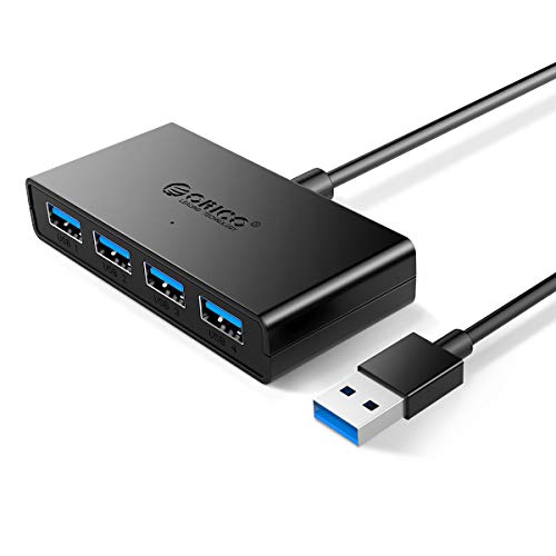 ORICO 4 Port USB Verteiler USB 3.0 Hub mit 1,5m langem Kabel USB Hub Adapter für MacBook, iMac, iPad, Surface Pro, iMac, Mac Mini, XPS 15 und andere Laptops - Schwarz von ORICO