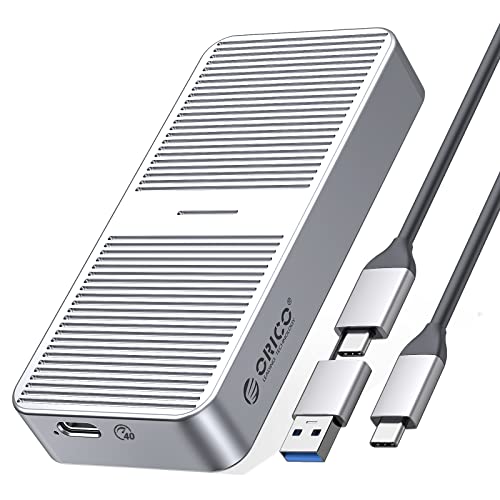 ORICO 40Gbps NVMe Gehäuse, M.2 Gehäuse Bis zu 2700 MB/s, SSD Gehäuse für USB4.0/3.2/3.1/3.0/2.0, USB C Gehäuse kompatibel mit Thunderbolt 3/4 Geräten, Unterstützung 2280 M&B+M-Key- M224-SV von ORICO