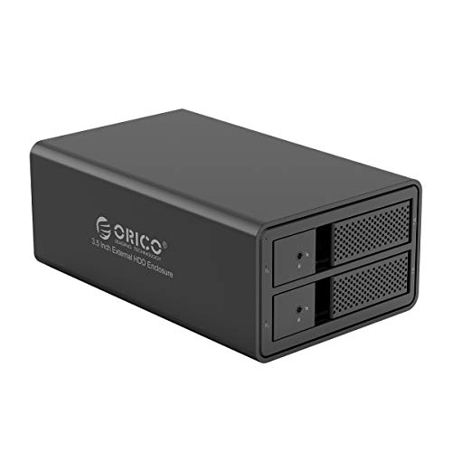 ORICO Aluminium 2-Bay USB 3.0 Festplatte RAID Gehäuse für 2x 3,5 Zoll SATA III HDD, unterstützt UASP & 12 TB von ORICO