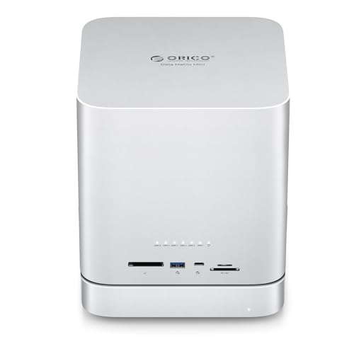 ORICO DataMatrix Mini 22TB Externer Speicher, 2TB SSD mit 20TB externer Festplatte, 10Gbps USB-C&USB A Docking Station Kompatibel mit Thunderbolt 3/4/5, SD/TF/CF Kartenleser ORICO DataMatrix Mini 22TB Externer Speicher, 2TB SSD mit 20TB externer Festplatte, 10Gbps USB-C&USB A Docking Station Kompatibel mit Thunderbolt 3/4/5, SD/TF/CF Kartenleser von ORICO