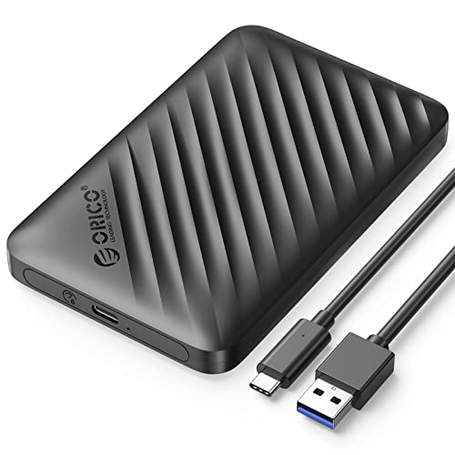 ORICO Festplattengehäuse 2,5 Zoll USB 3.1 auf SATA 3.0 HDD Festplatte Gehäuse USB C für 2,5 Zoll SATA 7 / 9,5 mm HDD SSD Max 6 TB（2521C3-V1） von ORICO