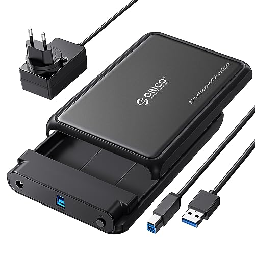 ORICO Festplattengehäuse 3.5 Zoll USB 3.0 Externes HDD Gehäuse für 2,5"/ 3,5" SATA HDD und SSD Maximal 20 TB, Unterstützt UASP, 12 V/ 2A Netzteil (DDL35U3) von ORICO