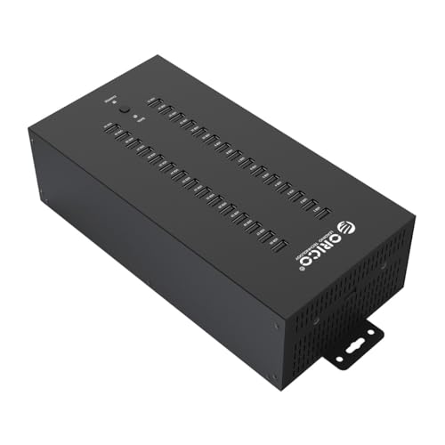 ORICO Industrial USB Hub, 30 Ports Anbringbarer, Industrietauglicher USB 2.0 Hub mit 300 W Leistung, Vollmetallgehäuse, Highspeed-Datenübertragung von ORICO