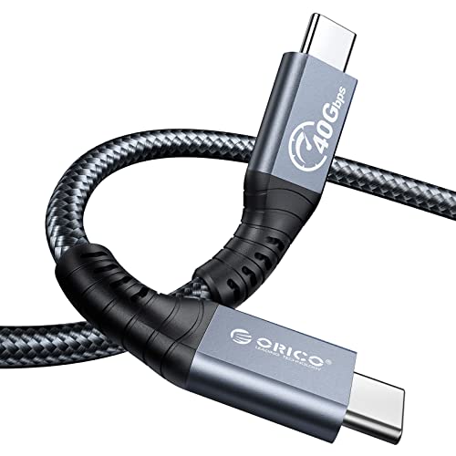 ORICO Kabel für Thunderbolt 4, Kompatibel mit Thunderbolt 3/USB4, Übertragungsrate 40Gbps, 8k@60Hz (Zwei Displays 4k@60Hz) mit PD 100W(20V/5A) für PC, eGUP und Laptops(Gerade, 0.3M) von ORICO