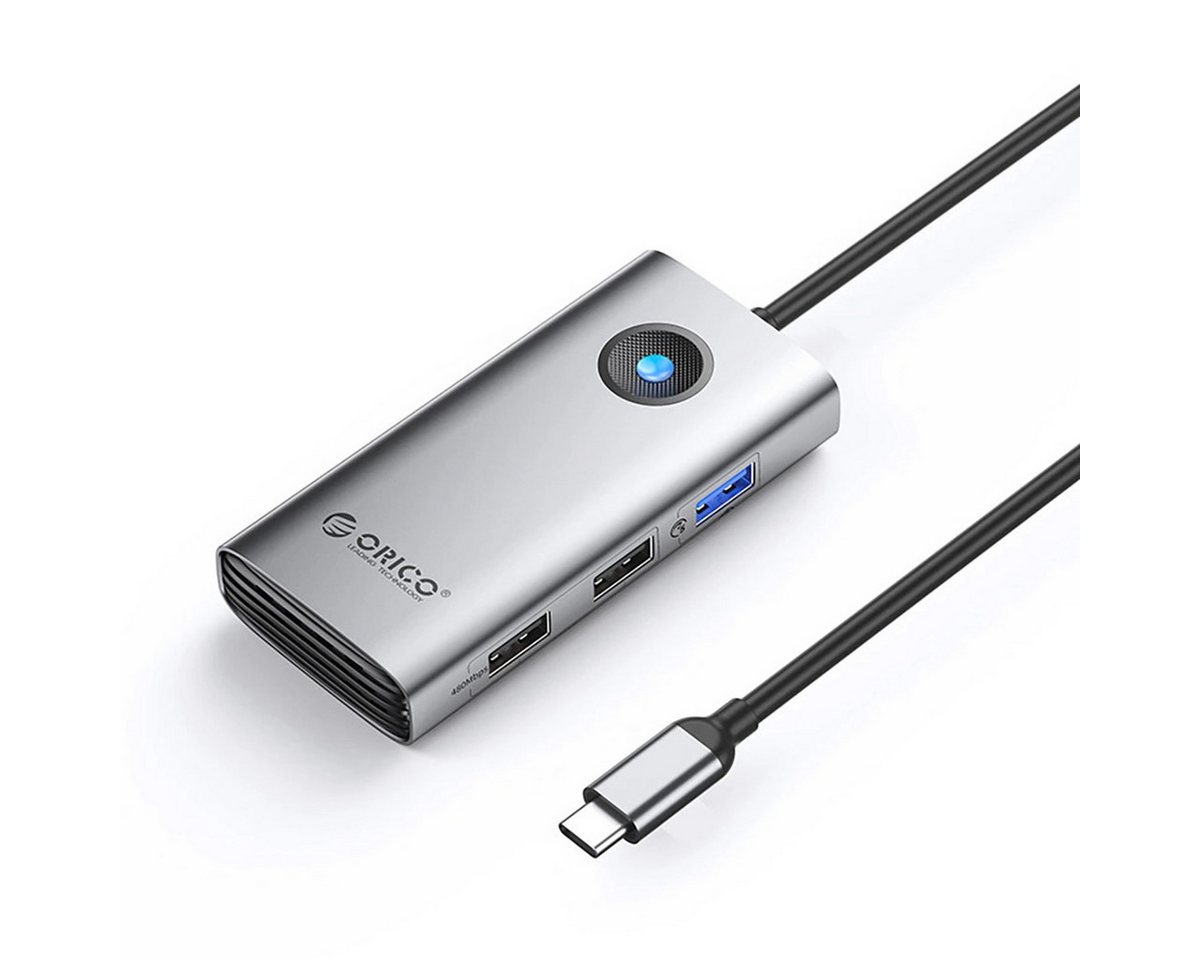 ORICO Laptop-Dockingstation PW11-5P, (Einzelgerät, Einzelgerät), 5-in-1 USB-C Hub, 4K HDMI-Ausgabe, Aluminiumgehäuse von ORICO
