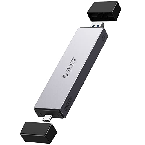 ORICO M.2 NVMe SATA SSD Gehäuse, USB3.2 USB-C Tool-Free Aluminium-Adapter für M.2 PCIe NVMe M-Key SATA B+M Key 2230/2242/2260/2280 SSD, Thunderbolt 3-Kompatibel, Externe M2 Gehäuse mit UASP Trim-M2PJN von ORICO