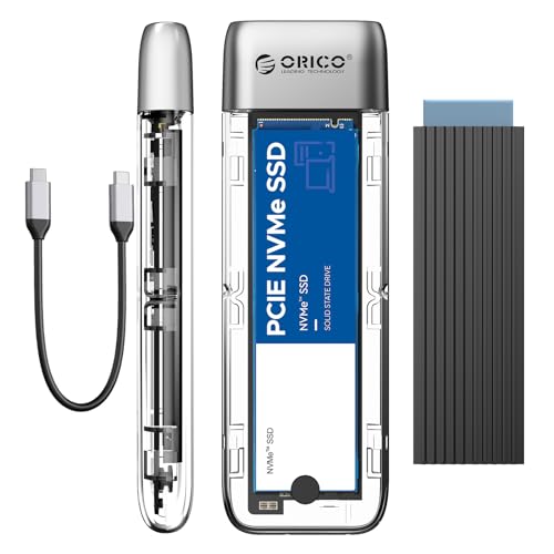 ORICO M.2 NVMe SATA SSD Gehäuse [Werkzeugfrei], USB C auf C 3.1 Gen 2 10Gbps NVMe PCIe, 6Gbps SATA/NGFF M.2 SSD Adapter, Unterstützt UASP Trim für SSD M-Key/(B+M) Key 2230/2242/2260/2280-TXM2M von ORICO