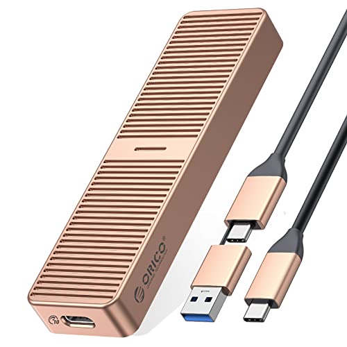 ORICO M.2 NVMe SATA SSD Gehäusel 6-10 Gbps USB C 3.2 Gen2, Thunderbolt 3 Kompatibel, M2 NVMe SATA Externes Adapter Unterstützt M Key und B&M Keys 2230/2242/2260/2280 SSD, UASP Trim SMART- FV25RG von ORICO