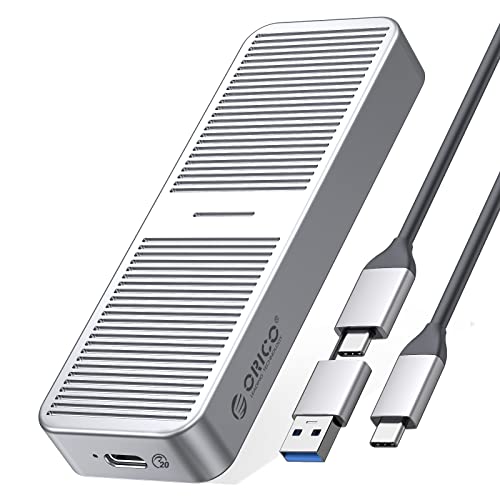ORICO M.2 NVMe SSD Gehäuse 20 Gbps NVMe Case auf USB C 3.2 Gen2X2, Aluminium Externer Adapter für M2 NVMe PCI-E M-Key SSD(2230/2242/2260/2280), Unterstützt UASP Trim SMART- M223SV von ORICO