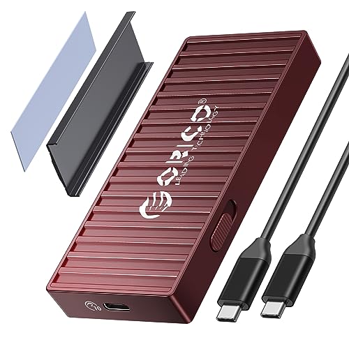 ORICO M.2 NVMe SSD Gehäuse Adapter Werkzeugfreier, USB 3.2 Gen2 USB C 10Gbps M2 PCIe NVM Externes Case mit 4TB Kapazität für M2 M-Key/M+B Key 2230/2242/2260/2280 SSD mit UASP, Trim, Rot, 9610 von ORICO
