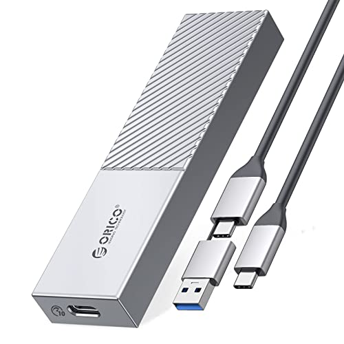 ORICO M.2 NVMe SSD Gehäuse Aluminium 10Gbps USB C USB 3.2 Gen 2, Externe NVMe USB Adapter für NVMe PCIe M-Key 2230/2242/2260/2280, M2 Gehäuse Unterstützung UASP Trim SMART- M206GY von ORICO