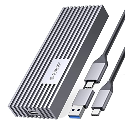 ORICO M.2 NVMe SSD Gehäuse auf 20Gbps USB3.2 Gen2x2 USB-C PCIe Adapter für NVMe M-Key/M+B Key SSD 2230/2242/2260/2280, Upgraded Externes M2 SSD Gehäuse Aluminium (Heatsink, UASP, Trim,4 TB) -M233GY von ORICO