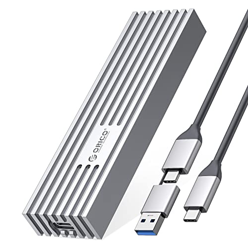 ORICO M.2 NVMe SSD Gehäuse auf USB-C PCIe Adapter 10 Gbps USB3.2 Gen2 für NVMe M-Key/M+B Key SSD 2230/2242/2260/2280, Upgraded M2 SSD Gehäuse aus Aluminium (Kühlweste, UASP, Trim, SMART, 4TB)-M232SV von ORICO