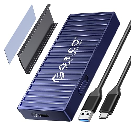 ORICO M.2 SATA SSD Gehäuse Adapter Werkzeugfreier, USB3.2 USB C 5Gbps M2 PCIe SATA Externes Case mit 4TB Kapazität für M2 B-Key/B+M Key 2230/2242/2260/2280 SSD mit UASP, Trim (5Gbps-Blau) von ORICO