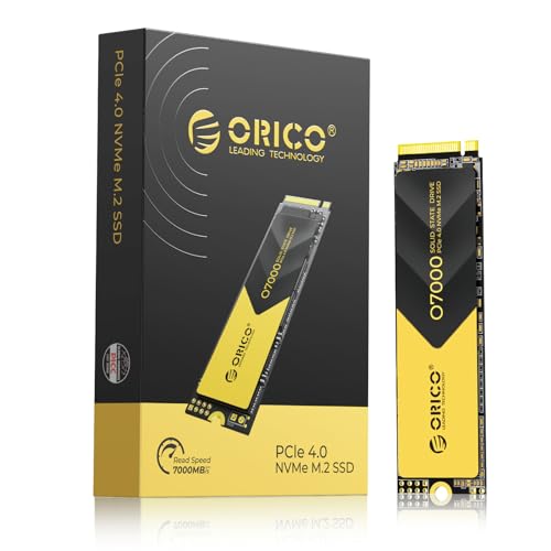 ORICO M2 SSD 4TB, NVMe SSD M.2 mit Kühlkörper, PCIe 4.0 Gen4, bis zu 7000MB/s, M.2 2280 Internal SSD für PS5, PC Desktop und Laptops-O7000 von ORICO