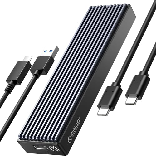 ORICO NVMe Gehäuse M.2 SSD Festplattengehäuse 10Gbit/s USB3.2 / USB3.1 Gen2 USB-C NVMe PCIe M-Key USB Adapter für Größe 2230/2242/2260/2280 M.2 NVMe SSD, Untersützt UASP-M2PV von ORICO