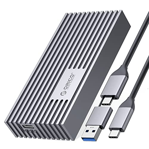 ORICO 40Gbps NVMe M.2 SSD Gehäuse für Thunderbolt 4/3, USB 3.2/3.1/3.0/2.0, ASM2464PD, Ganz aus Aluminium M.2 SSD Gehäuse für PCIe 2280 M-Key (B+M Key) SSD, NVMe Adapter bis zu 2800 MB/s- M234GY von ORICO