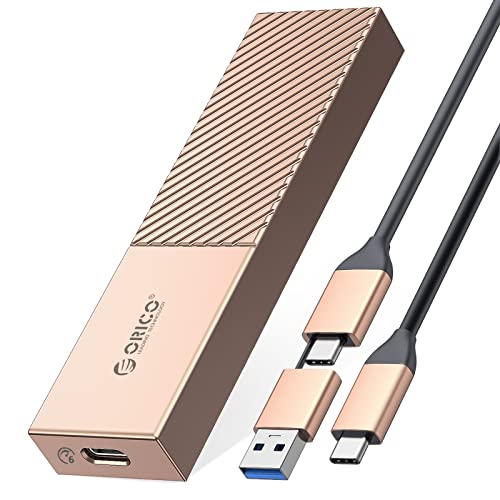 ORICO NVMe Gehäuse Aluminium USB C zu M.2 SSD Gehäuse, USB 3.2/3.1 Gen 2 (10Gbps) zu NVMe PCI-E M-Key Externer M2 Adapter Unterstützung UASP Trim SMART (für NVMe SSDs 2230/2242/2260/2280) -M206RG von ORICO