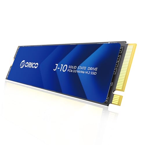 ORICO NVMe M.2 SSD 1TB PCIe Gen3.0x4 2280, 3D NAND Interne SSD mit Kühlkörper, bis zu 3100 MB/s, Internes Solid State Drive für PC/Konsolenspiele und Videobearbeitung-J10 von ORICO