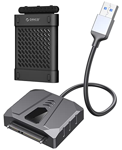 ORICO SATA Kabel Adapter,USB 3.0 zu SATA III Kabel für 2,5 Zoll HDD/SSD Festplatten,Unterstützt UASP,mit 2,5‘’ Silikon Schutzhülle (S2-3AB-5) von ORICO
