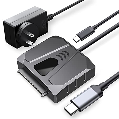 ORICO SATA Kabel Adapter,USB C zu SATA III Kabel für 3,5 Zoll HDD/SSD Festplatten,Unterstützt UASP,mit 12V2A Adapter (S2-3CD-10) von ORICO