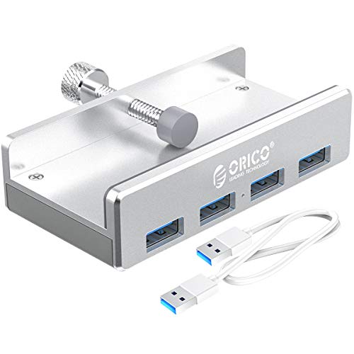 ORICO USB 3.0 Hub, 4-Port USB3.0 Clip-Typ Aluminiumlegierung Tragbare Reisegröße Super Speed Hub Station für iMac MacBook PC Laptop, Silber, ORICO MH4PU-SV-BP ORICO USB 3.0 Hub, 4-Port USB3.0 Clip-Typ Aluminiumlegierung Tragbare Reisegröße Super Speed Hub Station für iMac MacBook PC Laptop, Silber, ORICO MH4PU-SV-BP von ORICO