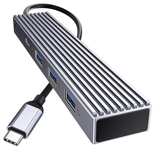 ORICO USB C Hub für Laptop, 4-in-1 USB Splitter, USB 3.2 Gen2 10Gbps Typ C Multiport Adapter mit 3 USB A, 100W PD Charging für PC, Laptop, Surface Pro, MacBook und weitere Typ C Geräte-DHF-3U1C von ORICO