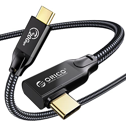 ORICO USB C Kabel, 20 Gbps USB 3.2 Gen2X2 Datenkabel, USB C auf USB C Ladekabel 100W, Unterstützung von 4K@60 Hz, kompatibel Laptop, Mobiltelefon, Hubs, Docking Stations, 90 Grad, 3M von ORICO