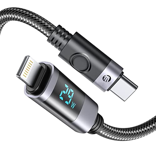ORICO USB C auf Lightning Kabel, LED Display Schnelles Laden, Hochgeschwindigkeits-Daten¨¹bertragungskabel Kompatibel mit iPhone 13 12 11 Pro Max XS XR X 8 7 Plus AirPods Pro und mehr (0.5m) von ORICO