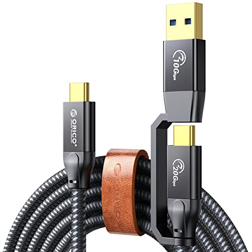 ORICO USB C auf USB C Kabel, Multi 2 in 1 Ladekabel, USB C Schnellladekabel 100W PD, Typ C Handy Datenkabel 20 Gbps, 4K@60Hz Display, kompatibel mit MacBooks,iPad Pro,Hubs, Docks, eGpu, 1M von ORICO