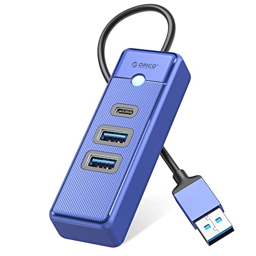 ORICO USB Hub 3.0, 3 Port USB Splitter mit 2 USB A & 1 Typ C, Multi USB Verteiler, mit 0,15m Kabel, 5Gbps schnelle Datenübertragung kompatibel mit Mac OS 10.X und höher, Linux, Android, Blau von ORICO